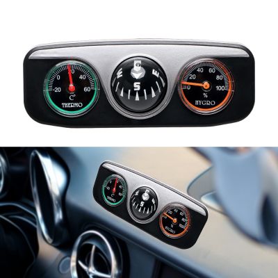 【CC】☄卐♧  3 In 1 Car Compass Thermometer Hygrometer Dashboard Ornament Interior Decoration Accessories Trailer Truck Road