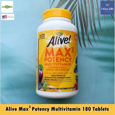 วิตามินรวม Alive Max3 Potency Multivitamin 180 Tablets - Natures Way