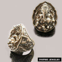 Inspire Jewelry ,แหวนพระพิฆเนศ พิมพ์ใหญ่ เนื้ออัลปาก้า  ร่ำรวย แคล้วคลาด มีเสน่ห์ กำจัดอุปสรรคทั้งปวง ประสบความสำเร็จ จำนวนจำกัด พร้อมถุงกำ,