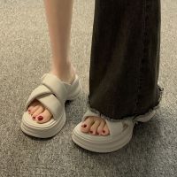 Thick-Soled Slippers Womens Outer Wear 2023 New Fashion One-Line Non-Slip Sandals