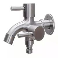 304สแตนเลสสตีลแบบสร้างสรรค์ Wall - in ก๊อกน้ำ 1 IN 2 OUT Multifunctional Water TAP