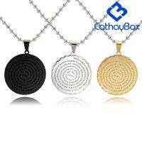 Men Spanish Lords Prayer Pendant Necklace Gold Black Silver Color Round Jewerly 60 CM Chain Fashion Chain Necklaces