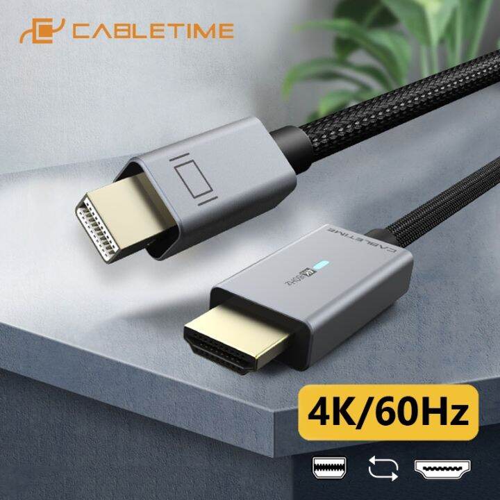 CABLETIME Mini DP to HDMI Cable Thunderbolt 2 Displayport 4K/60Hz