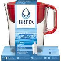 Brita Large 10 Cup Water Filter Pitcher with 1 Standard Filter, Made Without BPA, Huron, Red