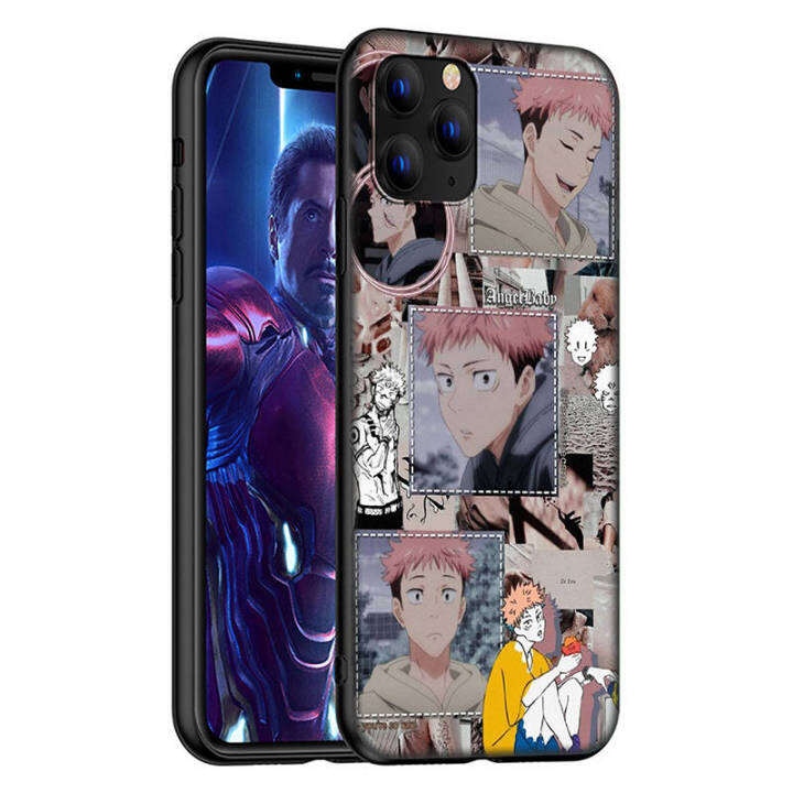 casing-หรับ-iphone-14-13-11-pro-max-11-mini-8-8-plus-g144-jujutsu-kaisen-yuji-itadori-anime-pattern-phone-เคสโทรศัพท์-อ่อนนุ่ม-tpu-shockproof-black-ปก