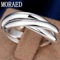 925 Sterling Silver Three Circles Rings For Women Fashion Wedding Engagement Party Charm Jewelry Gift