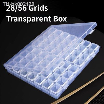 ☸ 28/56 Grids Transparent Storage Box for DIY Diamond Painting Craft Accessory Organizer Case Plastic Jewelry Beads Storage Box