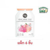 ซันซุ เยลลี่ผสมบุกกลิ่นพีช &amp; ลิ้นจี่ 96 กรัม (แพ็ก 6 ชิ้น) เยลลี่ผสมบุก 0 แคล อร่อย นุ่ม  ส่งฟรี  เยลลี่ ขนม