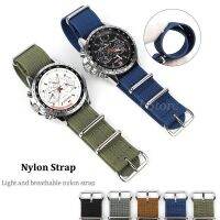 ✼☌™ 18 มม. 20 มม. 22 มม. ไนลอนความหนาแน่นสูงสายนาฬิกาทน Breathable Mens Watchband สร้อยข้อมือทอผ้าใบสายรัดข้อมือ