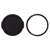 HFES 1Pcs Camera Plastic Side Pinch Clip On Front Lens Cap Protective Cover Black 49Mm &amp; 1Pcs 48Mm To 49Mm Camera Filter Lens 48 Lens Caps