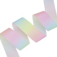 (10 meters/roll) 1" (25mm) Gradient colour rainbow ribbon grosgrain  Webbings DIY   decoration ribbons wholesale Gift Wrapping  Bags