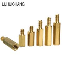 LUHUICHANG 10Pcs M4*L+6mm Hex Head Brass Spacing Wood Screw Nut Copper Insert Threaded Pillar PCB Standoff Spacer PC Motherboard Screw Nut Drivers