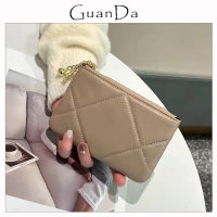 Luxury Mini Women Wallet Quilted Lamb Leather Zip Coin Purse Small Female Keychain Pouch Diamond Square Stitching Card Money Bag
