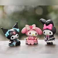 Sanrio Action FIGURE Anime Hello Kitty My Melody Kuromi ตุ๊กตาจิ๋ว PVC Kids Toys การ์ตูนน่ารักสำหรับเด็กผู้หญิงของขวัญฮาโลวีนวันเกิด