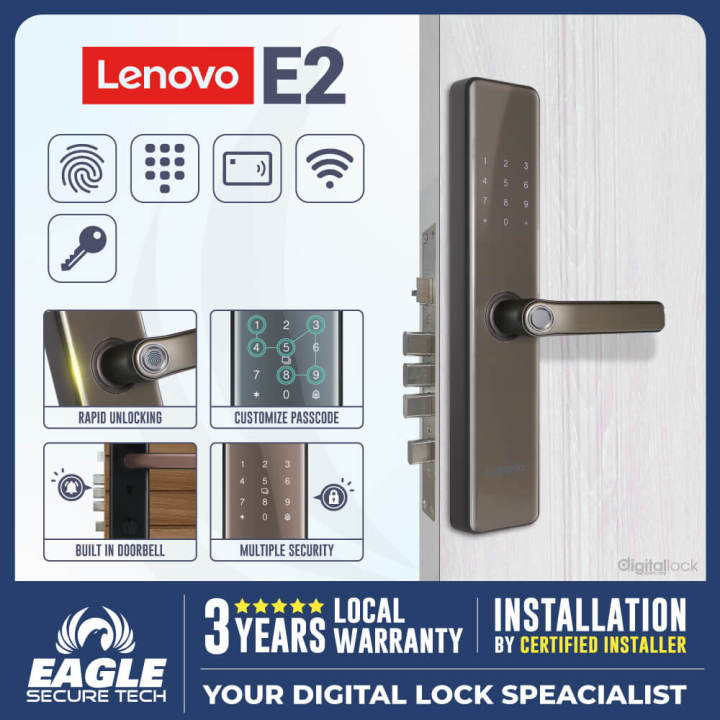 Lenovo Smart Lock E2 Smart Coventional Handle Lock Lazada