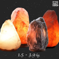 SIZE Sโคมเกลือ หิมาลายันแท้ 100% ฐานไม้ Himalayan Salt lamp wooden base 2-3 kg.