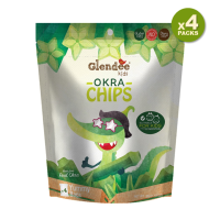 GlendeeKids  Okra Chips / เกลนดี้คิดส์ กระเจี๊ยบกรอบ 32 g (แพค 4 ซอง)  l มี 4 ห่อเล็กในห่อใหญ่