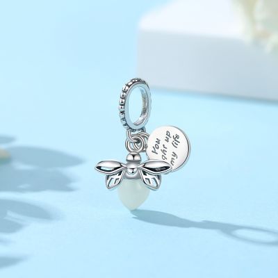 【CC】☂◐▪  New Original 925 Sterling Bead Firefly Dangle Jewelry Dropshipping