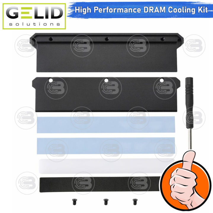 coolblasterthai-gelid-icerock-black-high-performance-ddr-cooling-kit-aluminium-made-supports-ddr3-ddr4-ddr5