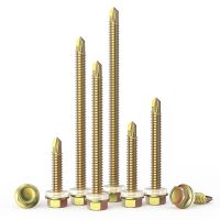 External Hexagon Self-drilling Screw Dovetail Wood Self-tapping Screw Color Zinc Steel Tile Nail M4.8/M5.5 With 8mm Sleeve