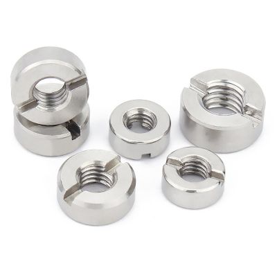 2pcs~10pcs  304 Stainless Steel Slotted Round Nuts End Face With Groove  Round Nut M3 M4 M5 M6 M8 M10 M12 Nails Screws Fasteners