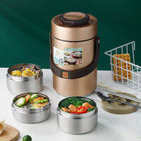 Insulation Lunch Office Portable Large Capacity 304 Stainless Steel Vacuum Bento Leak-Proof Food Storage Container