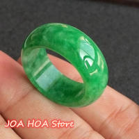 ธรรมชาติสีเขียวหยกหินแหวน Jadeite พระเครื่องแฟชั่นเสน่ห์มือ Hewelry มือแกะสลักงานฝีมือของขวัญผู้หญิงผู้ชาย Handring เครื่องประดับ Fine