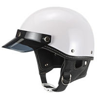 R Half Face หมวกกันน็อคมอเตอร์ไซค์ Vintage Motorbike Helmets Men Women Unisex Scooter Summer Helmet White DOT Certified