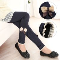 OKDEALS กางเกงยีนส์ Legging Anak Perempuan รักษาความอบอุ่นของเด็กแบบหนาเสื้อผ้าที่มีคุณภาพสูงกางเกงรัดรูป