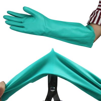 Cleaning Dish Washing Household Scrubbe Repeatable  Acid and Alkali Resistant Durable Kitchen Tool Rubber Ronitrile Gloves Safety Gloves