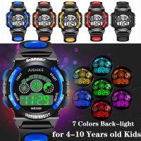 READY STOCK 7color LED Back Light Waterproof Sports Child Watch Boy Girl Digital Kids Watch Jam Tangan Budak Perempuan 3-12 years old