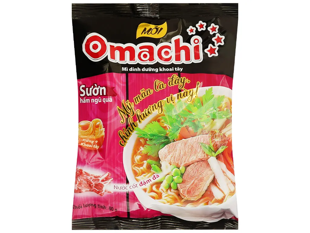 Lốc 5 Gói Mì Omachi Sườn Hầm Ngũ Quả Gói 80G | Lazada.vn