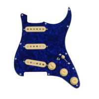 WK-Loaded Pickguard Pickups Guitar Alnico 5 Pickups SSS Single Coils Pickups /Yellow Pickup Covers Set