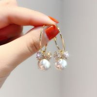 Delysia King Girl S Pearl Bowknot Earrings ต่างหูคริสตัลอินเทรนด์