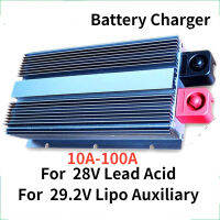 Uche คอนเวอร์เตอร์เพิ่มกำลังชาร์จ12V ถึง24V DC 10A-100A สำหรับแบตเตอรี่ตะกั่วกรด28V และแบตเตอรี่สำรอง Lipo 29.2V