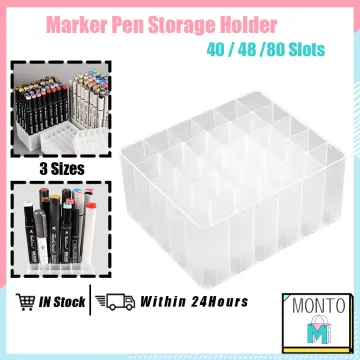 2024 New Marker Pen Organizer Case Waterproof Colored Marker Storage Box  Multi-slot Large Capacity for