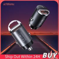 ST78FXHTC อะแดปเตอร์สากลรถยนต์ PD 30W USB C ที่ชาร์จสำหรับรถชาร์จแบบเร็วพร้อมฟลัชฟิตแหวนดึงพอร์ตคู่