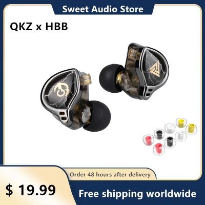 ZZOOI QKZ x HBB Earphones 1 Dynamic HIFI Bass Earbuds In Ear Monitor Headphones Sport Noise Cancelling Headset