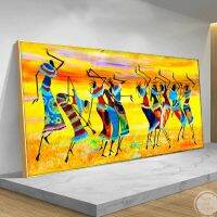 Tribal Dance ผู้หญิงแอฟริกัน Art ภาพวาดผ้าใบบทคัดย่อโปสเตอร์และพิมพ์ภาพผนังขนาดใหญ่สำหรับห้องนั่งเล่น Home Decor