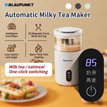 6 in 1 Automatic Milk Tea Machine 300ml Electric Coffee Maker Milk Frother Tea Maker DIY Milk Tea Office Boiling Cup 220V, Brown