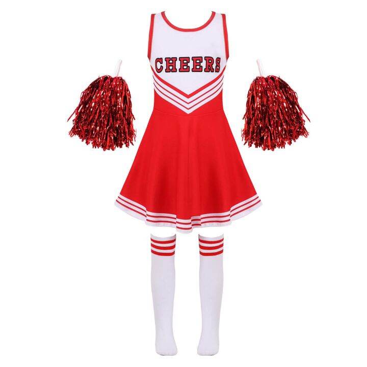 kid-girls-cheerleading-costumes-uniform-sleeveless-letter-print-dance-cosplay-roleplay-dress-with-socks-for-stage-performance