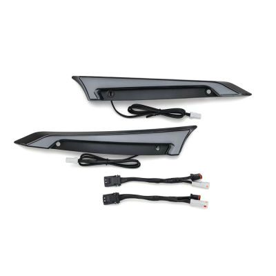 รถจักรยานยนต์ Chromeblack Tracer กระจกตกแต่งโคมไฟ Daylight Running โคมไฟและไฟเลี้ยวสำหรับ Harley Road Glides