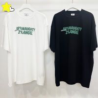 2023ฤดูร้อน Hip Hop ย้อนกลับสวมใส่ VETEMENTS T เสื้อผู้ชายผู้หญิง1:1ขนาดใหญ่โฟมพิมพ์ Naughty Angel VTM Tee Top Tags