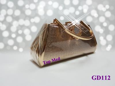 GD112 #  กระเป๋าราตรี Clutch เลิศหรู งามสง่า เหมาะกับชุดราตรี งานกลางคืน สีน้ำตาลแดง  เข้ากับชุดทุกสีทุกสไตล์