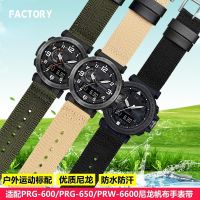 ☃✵ สายนาฬิกาไนลอนคุณภาพสูงสำหรับ Casio PRG-600YB-3/PRG-650/PRW-6600 Series ผู้ชายสายนาฬิกาผ้าใบไนลอน 24 มม.