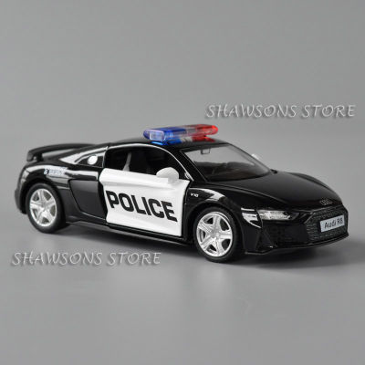 1:36 Scale Diecast Model Audi R8 Coupe Police Patrol Wagon Pull Back Toy Car