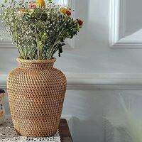 【hot】﹉  Rattan Woven Vase Fashion Tabletop Decoration Pot Faddish