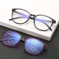 ☾ 1PC Multifocal Progressive Reading Glasses Unisex Multifocal Bifocal Anti Blue Light Magnifying Presbyopic Eyeglasses 1.0 4.0