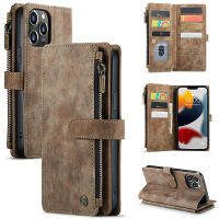 Multifunction Flip Leather Case For iPhone 13 Pro Max 12 13 Mini 11 X XR XS 6 6s 7 8 Plus SE 2020 Zipper Wallet Phone Cases