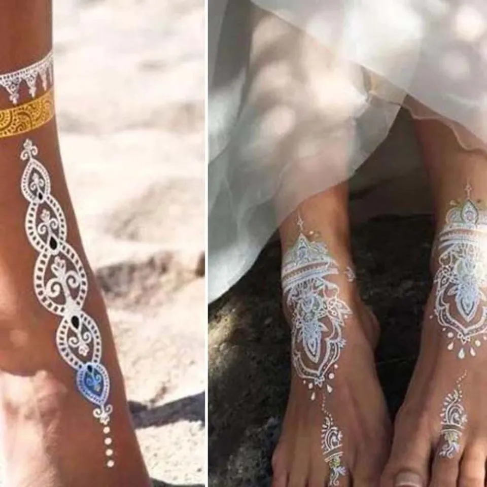 Temporary Tattoo Templates - 16pcs Henna Hand Foot Body Painting Tattoo  Stencils